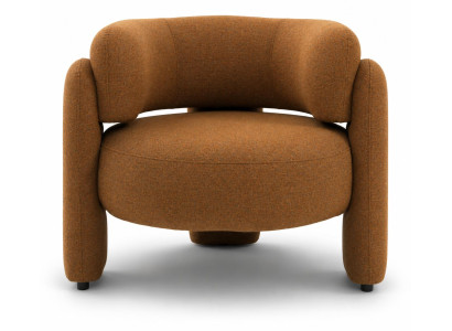 Sessel Design Orange Stoff Skulptural Rund Zeitlos Edel Komfort