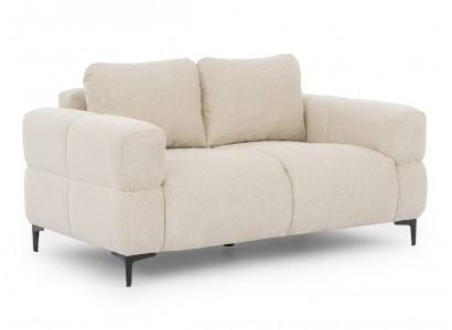 Beiges 2-Sitzer-Sofa  weich gepolstertes Stoffsofa  Wohnzimmermöbel modern