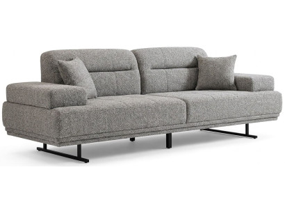 3-Sitzer Sofa Moderner Stil Grau Luxuriöse Bequem Polstergarn Schick