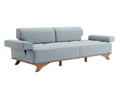 Luxuriöses Graues Polstersofa Moderner 3-Sitzer Edle Textilsofas