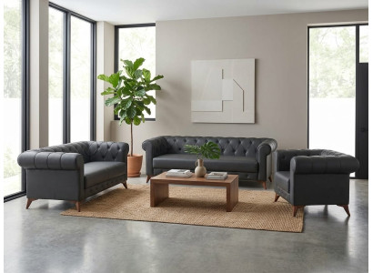 Chesterfield 3-Sitzer-Sofa 2-Sitzer-Sofa Sessel klassisch Leder Komfort