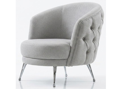 Sessel Chesterfield Grau Luxuriöse Bequem Stilvoll Minimalistisch