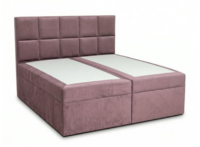 Rosa Doppelbett 180×200 Boxspringbett  mit gepolstertem Kopfteil und Matratze