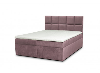 Modernes rosa Boxspringbett 140×200 Bett mit Matratze Stauraum und Topper