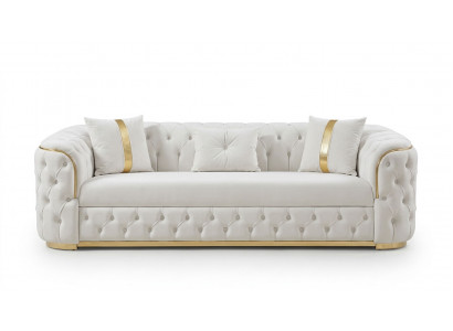 Zeitloses Weißes Stoffsofa Exklusive Schlafcouch Wohnzimmer Möbel
