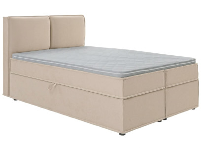 Beiges modernes Boxspringbett 140×200 bett mit Matratze Stauraum Schlafzimmer
