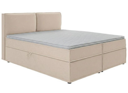 Luxuriöses beigefarbenes Boxspringbett 180×200 Bett mit Stauraum und Matratze