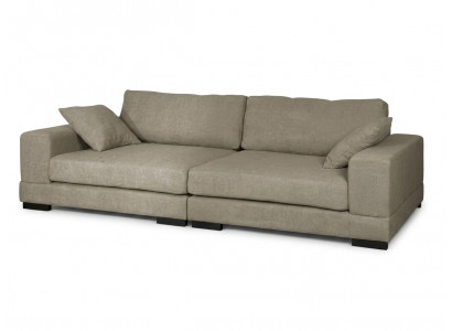 Großes beiges 5-Sitzer-Sofa Weiches Stoffsofa Polstermöbel Wohnzimmer