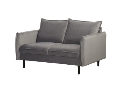 Graues stilvolles 2-Sitzer-Sofa Stoffsofa mit Kissen moderne Sofas