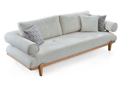 3-Sitzer-Sofa bequem weich geräumig moderner Stil weiß
