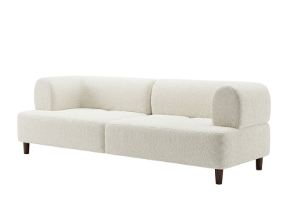 Weiches Weißes Polstersofa Wohnzimmer Couch Edler 3-Sitzer Stoffsofa