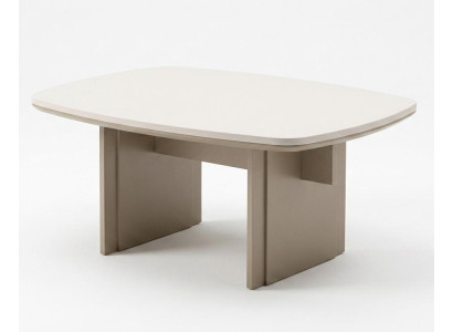 Designer Couchtisch Modern Beige Imposant Stabil Solide Schlicht Glatt
