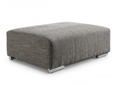 Grauer gepolsterter Hocker Textil-Fußhocker Ottomane Wohnzimmer Polstermöbel