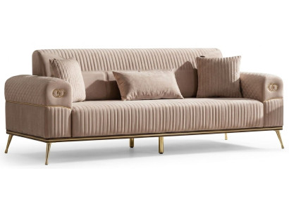 3-Sitzer Sofa Moderner Stil Beigе Komfortabel Bequem Schick Praktisch