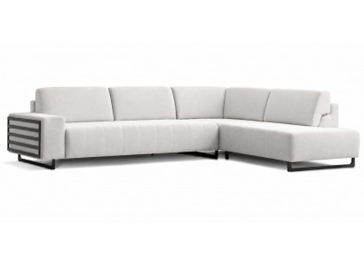 Moderner italienische Ecksofa in hellem Stoff stilvoll und komfortabel
