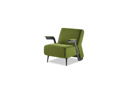 Sessel modern olivgrün elegant Leder minimalistisch vielseitig Metall
