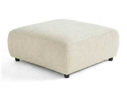 Beiger Textilhocker weicher quadratischer Fußhocker Ottomane Wohnzimmer