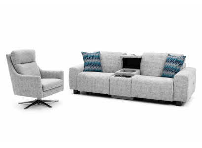 Wohnzimmerset 2+1 Sitzer Sofa Italienisches Grau Sofagarnitur 2-tlg