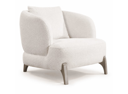 1-Sitzer Sessel moderner Stil weiß bequem geräumig Holz Kissen kompakt