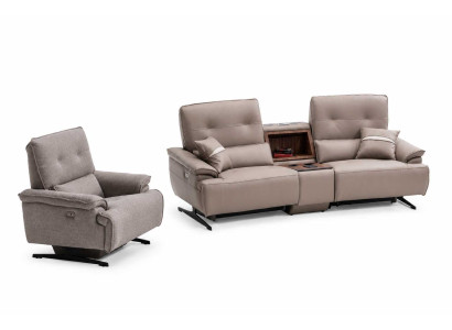 Elegantes Wohnzimmer Set Sofa 2 Sitzer und Sessel weich und hochwertig