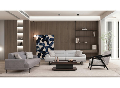 Gemütliches Wohnzimmer-Set mit 3+3+1-Sitzer und hohem Komfort