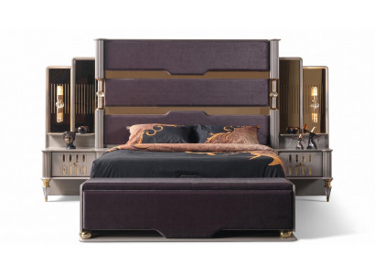 Bett grau weich stilvoll neu modern bequem komfortabel Schlafzimmer
