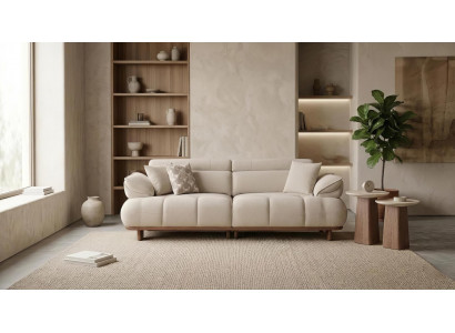 Couchgarnitur Beistelltisch Modern Beige Design Couch Polstergarnitur Luxus