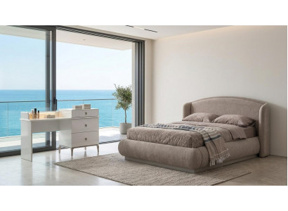 Schlafzimmer Set Bettgestell Kommode Modern Hell Komfortabel Luxuriös