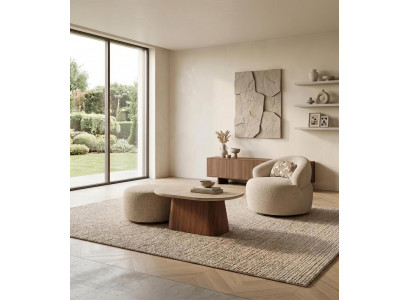 Couchtisch Set Hocker Modern Beige Designer Beistelltisch Hocker Oval