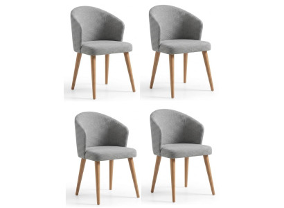 4х Stühle Modern Grau Ergonomisch Kompakt Stabil Elegant