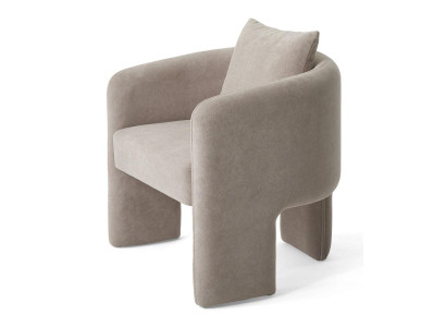 Sessel Modern Design Beige Stoff Architektonisch Komfort Wohnlich Edel