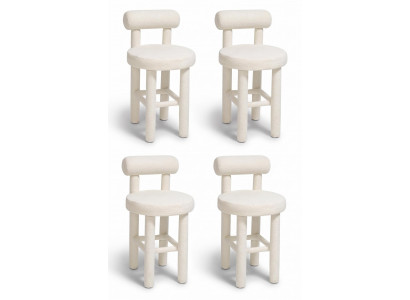 Barhcker Design Weiss Stoff Rund Ausdrucksstark Stilvoll Wohnlich