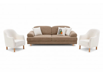 Wohnzimmer Sofa Set 3+1 Sitzer Eleganter Designer weiches Garnitur