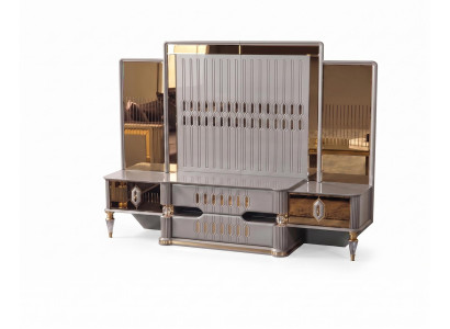 TV-Lowboard neu gemütlich beige weiß goldfarben modern Wohnzimmer