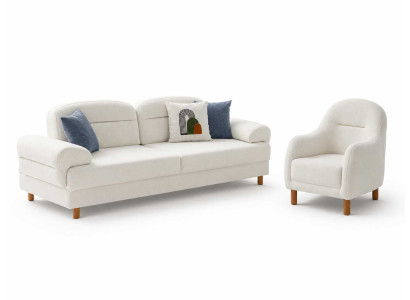 Weiß Sofa Set 3+1 Sitzer Polstermöbel Luxusmöbel Komfortabel Garnitur