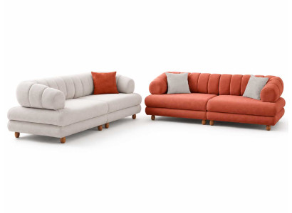 Stilvolles Wohnzimmer-Set 2x 3-Sitzer Sofa modern und komfortabel
