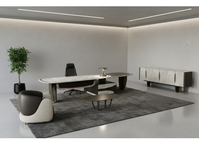 Luxus Büro Set Schreibtisch Sideboard Couchtisch Sessel Design