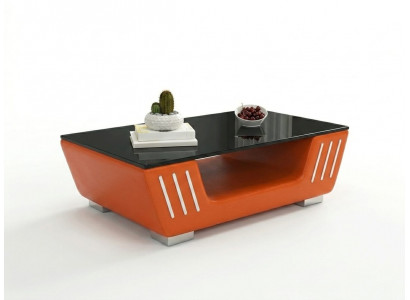 Couchtisch Modern Orange Schwarz Hochglanz Elegant Wohnzimmertisch