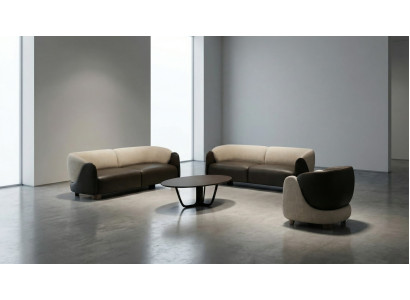 Elegantes Wohnzimmer Set Büro Set 2 Sofas Sessel Couchtisch