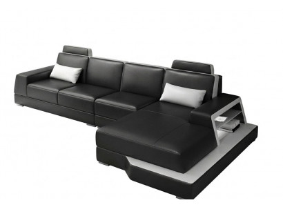 Modern Ecksofa L-Form Schwarz LED Elegant Exklusiv Design Premium *