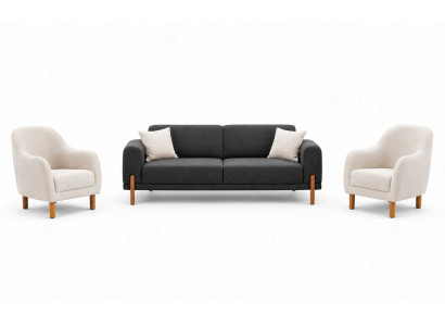 Elegante Sofagarnitur 3+1+1 Sitzer Wohnzimmer Set 3tlg Luxusmöbel Polstermöbel