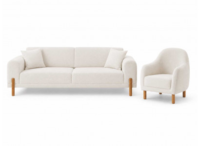 Modernes Sofa Set 3+1 Sitzer Stoffsofa Wohnzimmer Elegant Polstermöbel