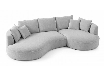 Wohnzimmer Grau Ecksofa L-Form Polstermöbel Eleganter Sofa