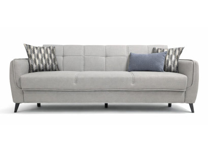 Elegantes 3-Sitzer-Sofa aus Textil mit dekorativer Steppung