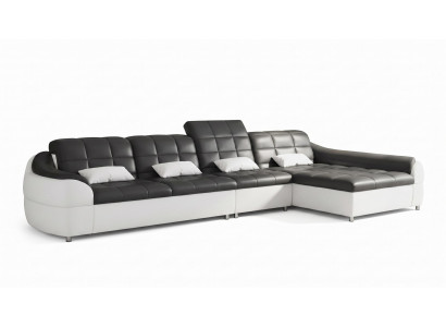 Modern Ecksofa L-Form Schwarz LED Couch Elegant Design Luxus Premium *