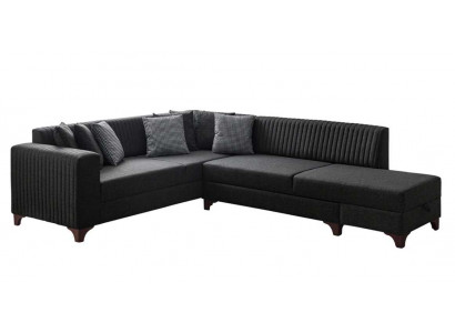 Wohnzimmer Ecksofa modern Grau L-Form Stoffsofa Elegantes Polstersofa