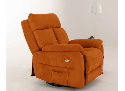 Luxus Relaxsessel Orange modern mit Liegeposition und Fußstütze