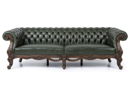 Grünes Chesterfield Sofa Klassische Ledercouch Wohnzimmer Möbel