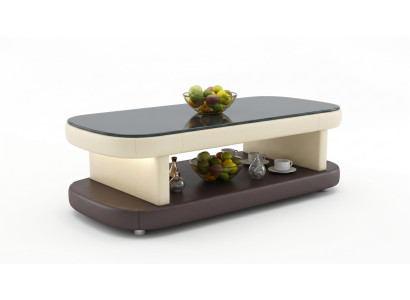 Couchtisch Modern Beige Schwarz Braun Hochglanz Elegant Wohnzimmer *