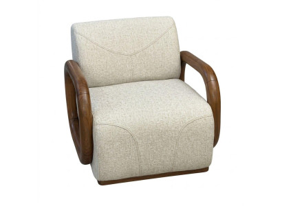 Sessel Moderner Wohnzimmer Beige Abgerundete Formen Hohe